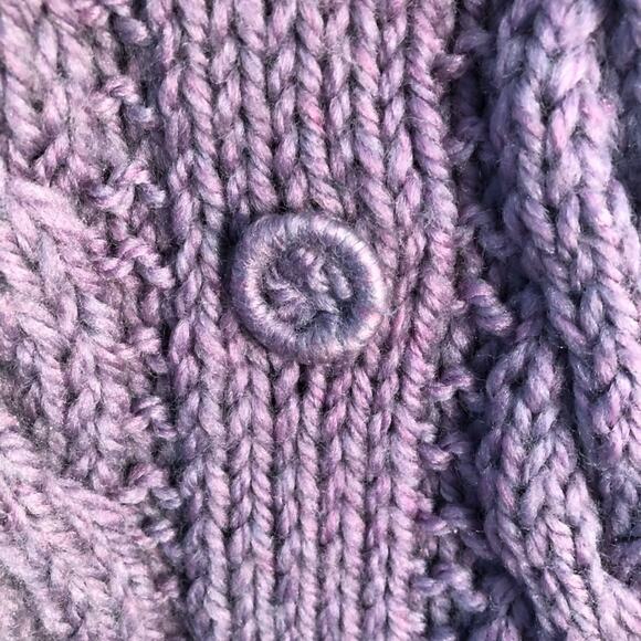 Vintage Hand Knitted Chunky Wool Fringe Poncho - Picture 5 of 9